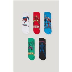 Multipack 5er - Marvel - Sneakersocken mit Motiv