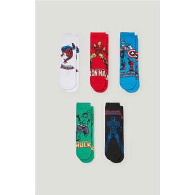 Multipack 5er - Marvel - Sneakersocken mit Motiv