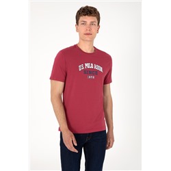 Erkek Regular Fit Bisiklet Yaka Vişne Tişört