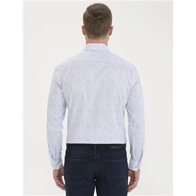 Açık Mavi Slim Fit Uzun Kollu Gömlek