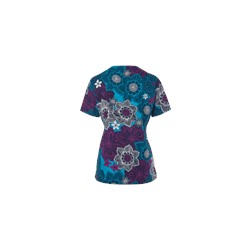 Zoe + Chloe Scrubs Tropical Paradise Print Top