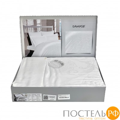 Постельное белье Karven жаккард семейный Damask White