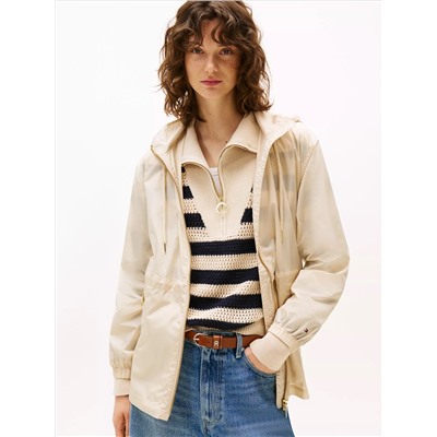 Water-Repellent Hooded Windbreaker
