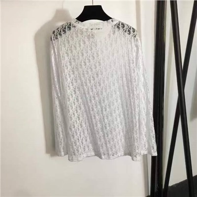 Прозрачная ажурная блузка с длинным рукавом  Christia*n Dio*r