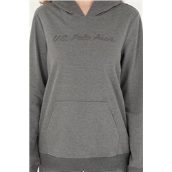Kadın Antrasit Melanj Kapüşonlu Sweatshirt