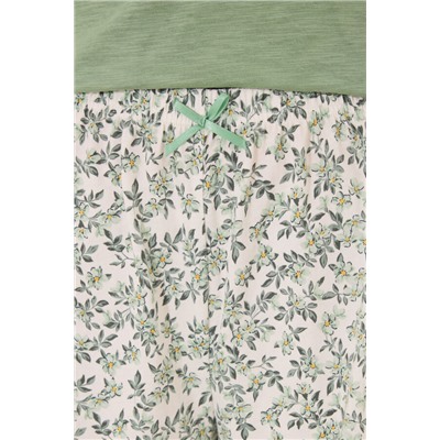 Pijama corto 100% algodón verde