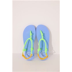 Chanclas Smiley tiras cuerda verde
