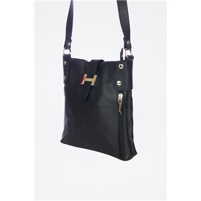 Bandolera de piel Negro
