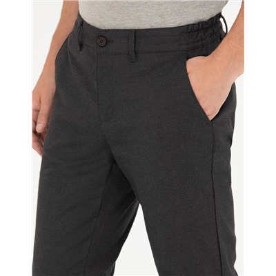 Siyah Slim Fit Kanvas Pantolon