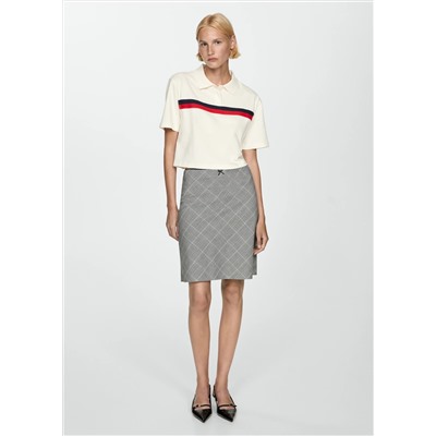 Polo crop detalle rayas