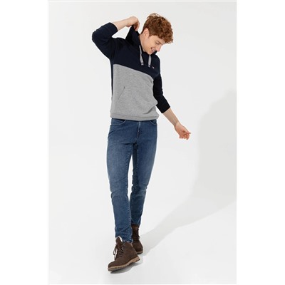 Erkek Lacivert Kapüşonlu Sweatshirt