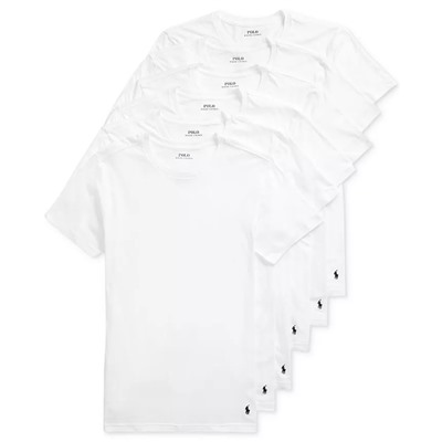 Polo Ralph Lauren Men's 5+1 Free Bonus Classic-Fit Crewneck Undershirts Pack