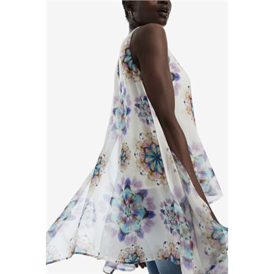 Blusa asimétrica print galáctico