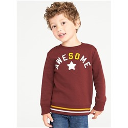Printed Crew-Neck Sweatshirt for Toddler Boys
