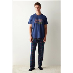 Penti Erkek Nothing Club Sloganlı Lacivert Pijama Takımı PHWJNH7N23SK-PR19