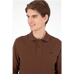 Erkek Kahverengi Basic Sweatshirt