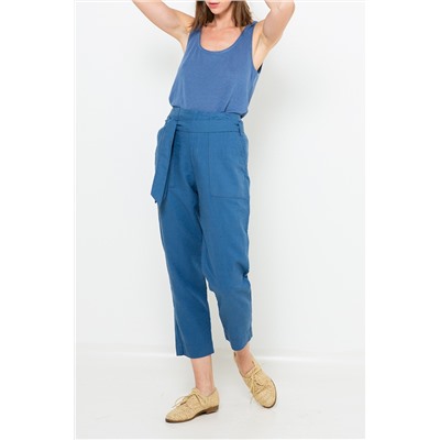 Pantalón pirata de lino Azul