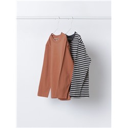PACK OF 2 PLAIN AND PRINTED LONG SLEEVE T-SHIRTS