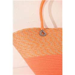 Bolso capazo rafia naranja