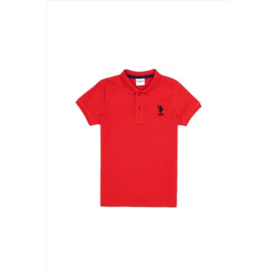 Erkek Çocuk Kırmızı Basic Polo Yaka T-Shirt