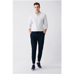 Avva Erkek Lacivert Yandan Cepli Örme Bağcıklı Relaxed Fit Rahat Kesim Jogger Pantolon B003025