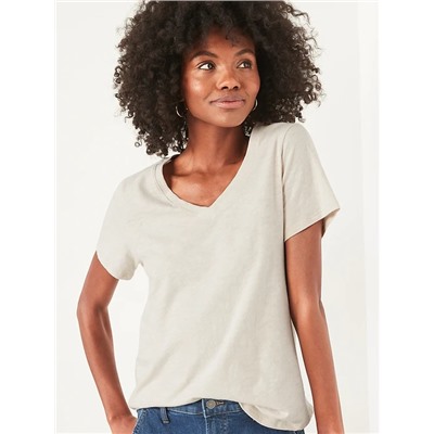 EveryWear Slub-Knit V-Neck T-Shirt for Women
