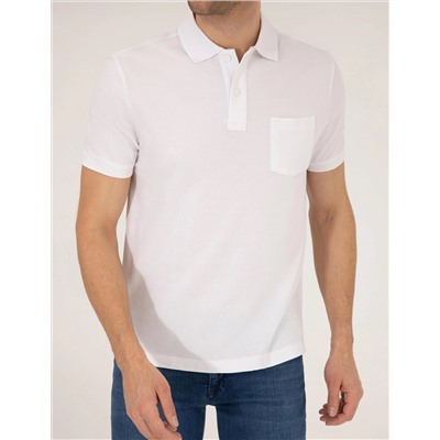 Beyaz Regular Fit Polo Yaka Basic Tişört
