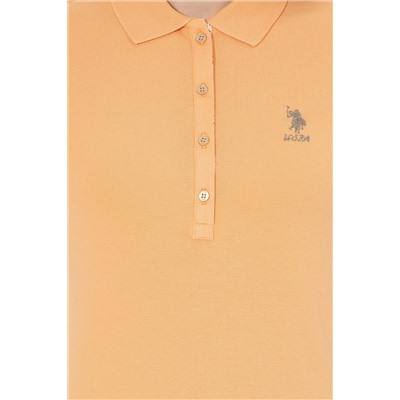 Kadın Turuncu Basic Polo Yaka Tişört