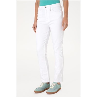 Kadın Beyaz Slim Flare Cropped Fit Jean Pantolon