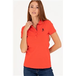 Kadın Kırmızı Basic Polo Yaka Tişört