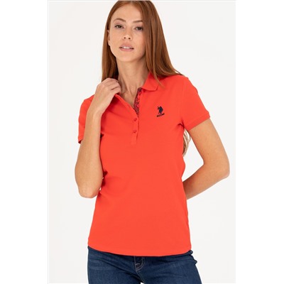 Kadın Kırmızı Basic Polo Yaka Tişört