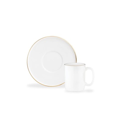 Lumora 6 Kişilik 12 Parça Kahve Fincan Takımı - Beyaz/Gold - 100 ml