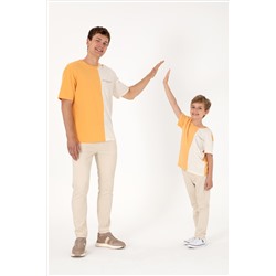 Erkek Comfort Fit Bisiklet Yaka Turuncu Tişört