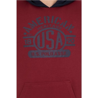 Erkek Vişne Kapüşonlu Sweatshirt