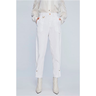 Pantalón recto Blanco