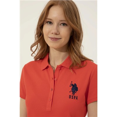 Kadın Kırmızı Basic Polo Yaka Tişört