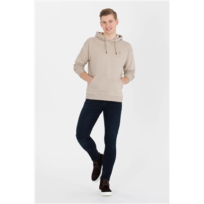 Erkek Taş Kapüşonlu Comfort Sweatshirt