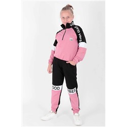AHENGİM Kids Kız Çocuk Good Vibe Baskılı Trend Eşofman Takımı Ak2238 1-2-10001013
