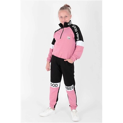 AHENGİM Kids Kız Çocuk Good Vibe Baskılı Trend Eşofman Takımı Ak2238 1-2-10001013