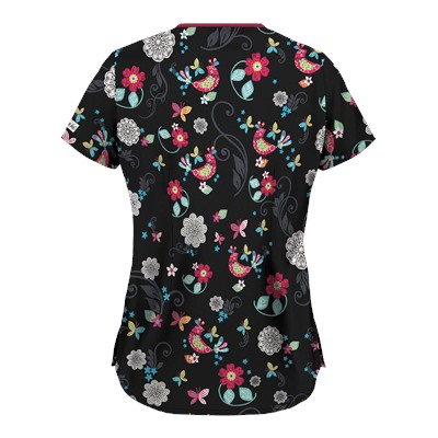 UA Song Bird Black Scrub Top