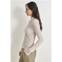 PEBBLE LACE TURTLENECK