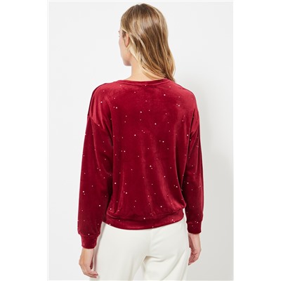Sudadera de terciopelo - Rojo