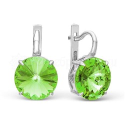 Серьги из серебра с кристаллами Swarovski родированные 925 пробы 0042-214