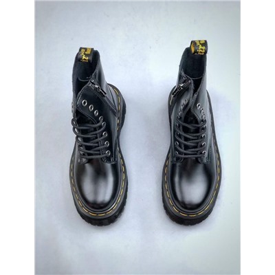 Ботинки Dr. Martens Martin Martin boots 1462 на молнии с высоким берцем и восемью отверстиями, плотная кожаная подошва черного цвета