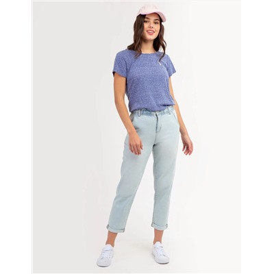 TWIST NECK SNOW YARN T-SHIRT