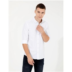 Haki Slim Fit Uzun Kollu Gömlek