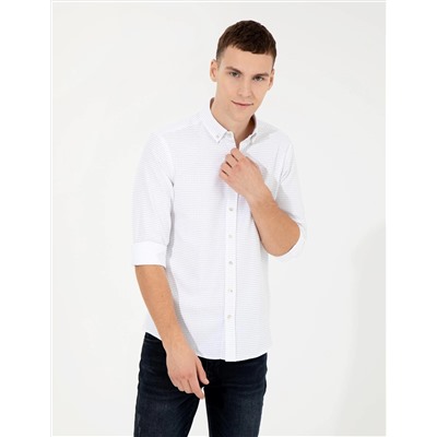 Haki Slim Fit Uzun Kollu Gömlek