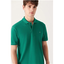 Yeşil %100 Pamuk Serin Tutan Polo Yaka T-Shirt