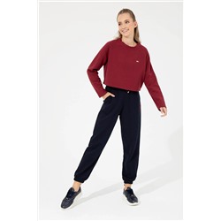 Kadın Vİşne Bisiklet Yaka Sweatshirt
