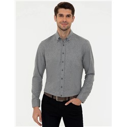 Gri Regular Fit Uzun Kollu Gömlek
